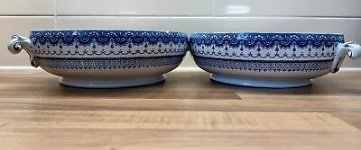 Buy Pair (2) Maling Cetem Ware Duchess Pattern Serving Dishes Blue White • 18£
