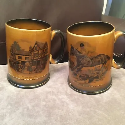 Buy Vintage Arthur Wood Mugs Tankards Hunting Theme Excellent Condition • 10£