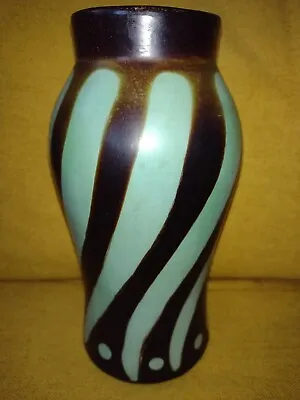 Buy Chulucanas Peruvian Pottery Abstract Geometric Circles Mint Green & Black Vase • 12£