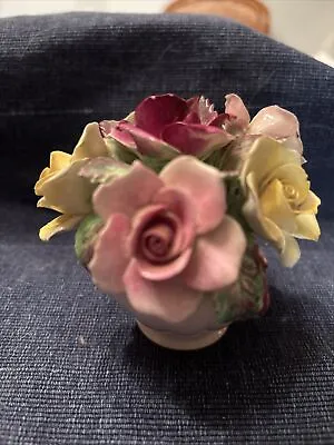 Buy Vintage Royal Adderley Rose Bouquet In Small White Pot- Bone China  50s Charming • 23.05£