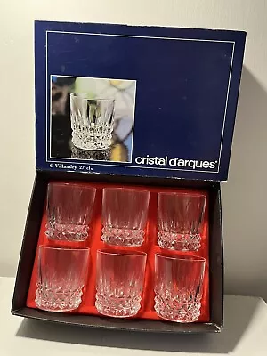 Buy Cristal D'Arques 6x Whiskey Crystal Tumbler Glasses Villandry 27cl - Brand New • 24.95£