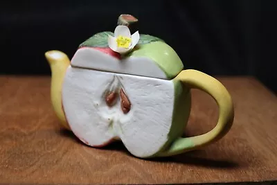 Buy Half Apple - Mini Teapot - Red/Yellow/Green - Matte Ceramic - See Photos • 14.38£