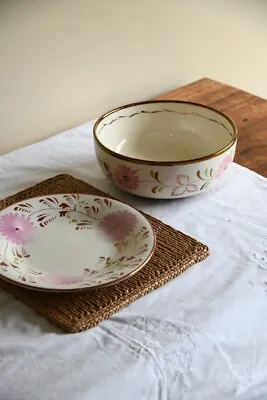 Buy Grays Pottery Hand Painted Plate And Vintage Floral Lustre Bowl • 55£