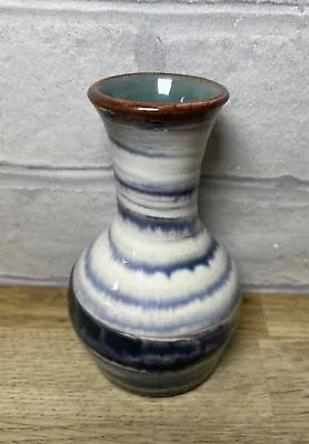 Buy North Yorkshire Pottery Small Swirl Vase Harome Blue Glazed Wold Handthrown • 8.99£