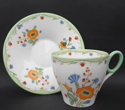 Buy Shelley Oxford Shape 'posie Spray' Coffee Cup & Saucer / Demitasse Duo • 14.95£