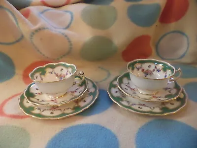 Buy Two George Jones Crescent China Floral Swag China Trios Circa  1891 - 1921 A/F • 15£