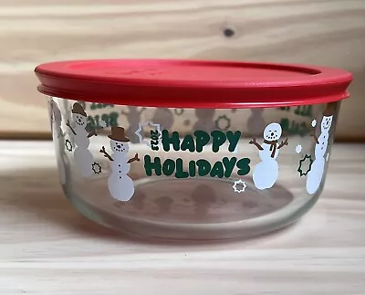 Buy PYREX 4 Cup CHRISTMAS HOLIDAY Storage Bowl Snowman Red Happy Holidays 2023 • 18.97£