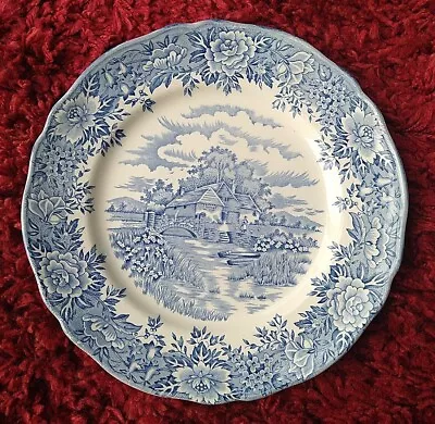 Buy Vintage English Blue White Village Dinner Plate By Salem China Co Staffordshire  • 12£