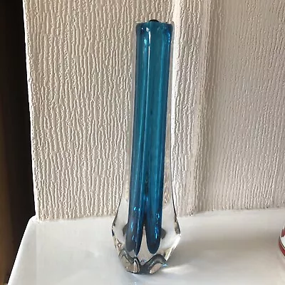 Buy Whitefriars, Tricorn, Kingfisher Blue Vase, 1970’s 9 Inches • 22£