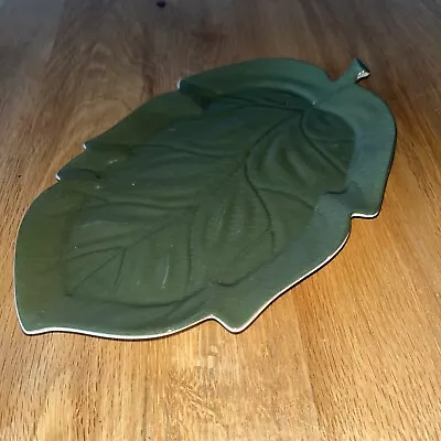 Buy Carlton Ware Pottery Lustrous Green Leaf Dish Design 2371 • 7.25£