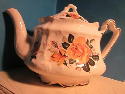 Buy Vintage ARTHUR WOOD MADE IN ENGAND DONEGAL TEAPOT ANTIQUE W/ GOLD TRIM FLOWERS • 28.45£