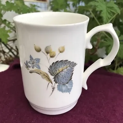 Buy Tea/coffee Mug, Crown Trent Bone China, Staffordshire, Blue Leaves Pattern • 10£