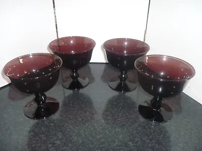 Buy Vintage Amethyst Glass Sundae Glass Bowls • 27£