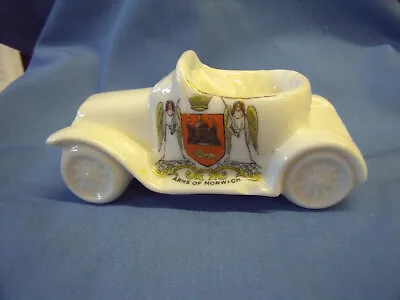 Buy Arcadian Crested China. Open Top Tourer. Arms Of Norwich. • 8.50£