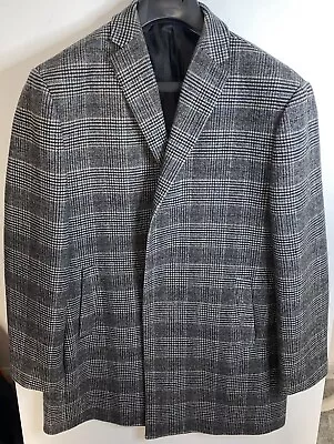 Buy Next Tailoring Mens Coat 2XL Grey Donegal Plaid Wool Blend BNWOT • 27£