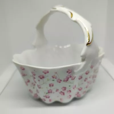 Buy St Michael M&S Pink Floral Oriental Japanese Ceramic Basket Trinket Dish Taiwan • 14.99£