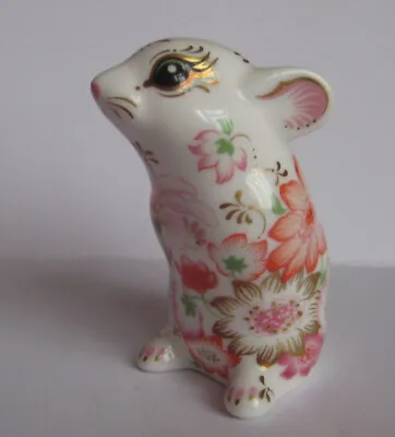 Buy Royal Crown Derby Pink Floral Mouse Paperweight • 9.99£