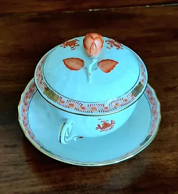 Buy Herend Hungary Chinese Bouquet Rust Covered Cup And Saucer No Chips Or Scratches • 99.57£