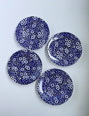 Buy 4 Burleigh Blue Calico Staffordshire Bread And Butter Plates • 30.40£