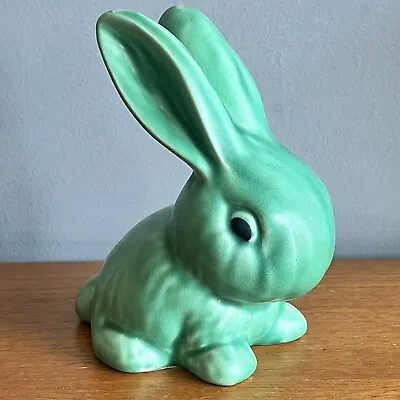 Buy Vintage Sylcac Pottery Green Snub Nose Rabbit 305 14cm Tall • 22£