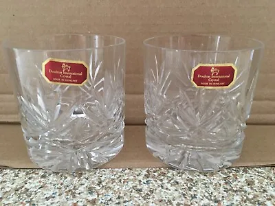 Buy Pair Of Doulton International Crystal Whiskey Glasses Tumblers Made In Hungary • 14.99£