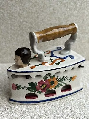 Buy Bassano Italy Ceramic Iron Shaped Trinket Storage W/Boys Head Closure Home Decor • 19.99£