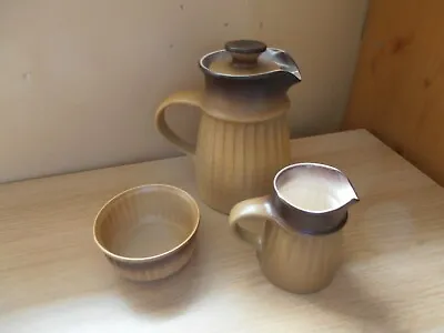 Buy Vintage 3-Piece Honiton Pottery Tea Set -Teapot, Sugar Bowl And Milk Jug • 10.99£