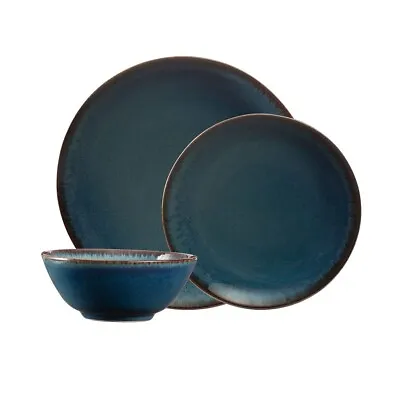 Buy Mason Cash Reactive Blue Stoneware 12 Piece Dining Set • 69.99£