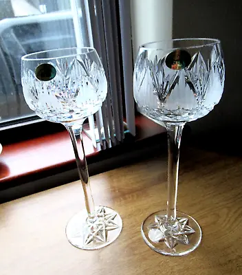 Buy Pair Beautiful New Tyrone Crystal Hock Glasses Shannon Cut 8.5  Tall Ex • 30£
