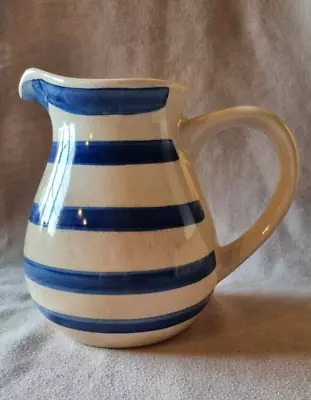 Buy Vintage Trade Winds Cream And Blue Striped Jug - Large - Approx Height 16cm • 7.50£