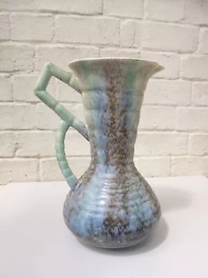 Buy 50s Alex  Sylvac C Vase Jug Mottled Blue And Green Drip Glaze Two Handled 11.5  • 14.99£