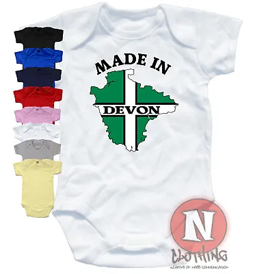 Buy Made In Devon Babygrow Baby Suit Great Gift Vest West Country Devonshire Pride • 7.99£