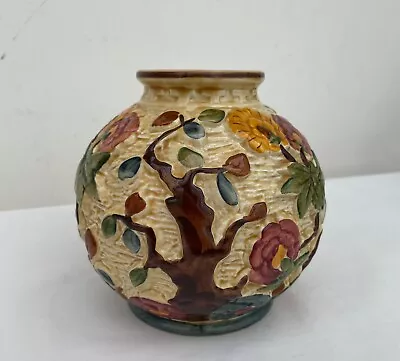 Buy Vintage Staffordshire Handpainted  Pottery Vase Indian Tree H J Wood • 17.59£
