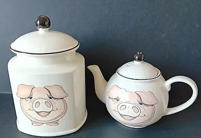 Buy Arthur Wood Pig Storage Jar & Teapot Made In England • 9.99£