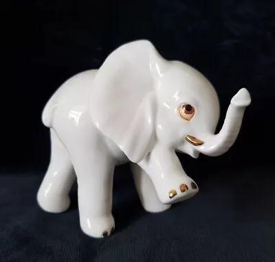 Buy Royal Osborne Bone China Figure Of A White Gold Elephant With Foot Up - TMR-3772 • 15£