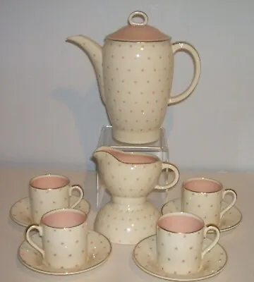 Buy Susie Cooper Falcon Shape Pink Star Coffee Set • 60£