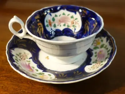 Buy Victorian Floral Welsh Gaudy Cup & Saucer  C.1840 No.5 (379) • 2.99£