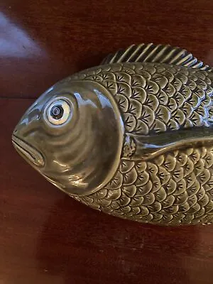 Buy Large Vintage Case Pupo Moss Green Ceramic Fish Dish  50cm 23cm • 45£