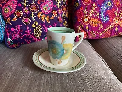 Buy Clarice Cliff Honeydew Coffee Cup And Saucer • 95£