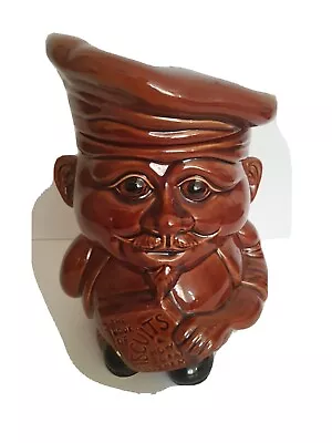 Buy Vintage PEK Brown Ceramic BISCUIT BARREL Jar - Made In England - M32 • 20£