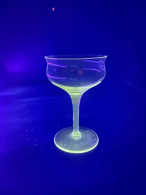 Buy Vtg Managnese Vaseline Depression Glass Goblet Wine Cocktail Glass 4  Uv Glow • 8.40£
