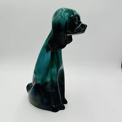 Buy MCM Blue Mountain Canada Pottery 13 1/2  Tall Hound Dog Green Figurine • 61.42£