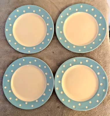 Buy Cornishware Tg Green Baby Blue Domino 9  Breakfast Plates Set 4 Cornish Ware 1st • 34.95£