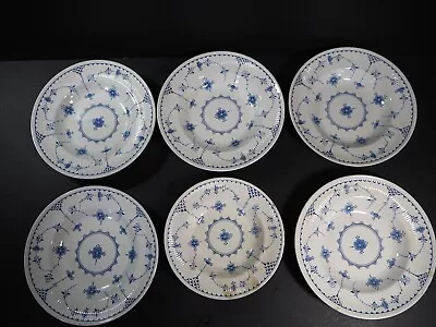 Buy 5 X Furnivals Denmark Blue & White Rimmed 23cm Bowls & 1 X 20cm Rimmed Bowl • 34.99£