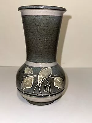 Buy Denby Pottery Grey/Green Botanical Vase 17cm • 9£