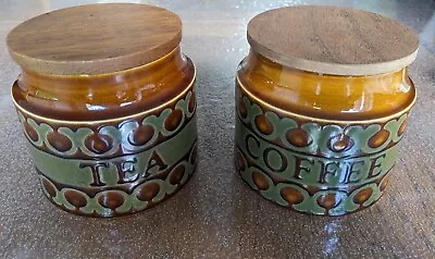 Buy Set Of Two Vintage 1970's  Tea And Coffee Jars Hornsea Pottery, Bronte Pattern. • 25£