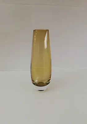 Buy Swedish Sea Glasbruk/Kosta Honey Coloured Cased Glass Bullet Vase. • 38£