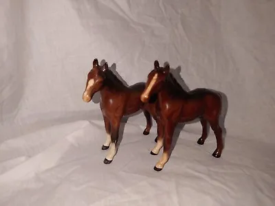 Buy Vintage Pair Of BESWICK Horse Figures Small 4.75   Thoroughbred 1955-72 Mark • 25£