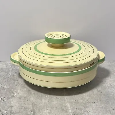 Buy Clarice Cliff Lidded Tureen Wilkinson Pottery Green Banded Ware Art Deco 1938 8  • 150£