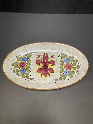 Buy Deruta Italian Pottery Firenza Floral Oval Serving Dish Made In Italy 10.5”x6.5” • 28.41£